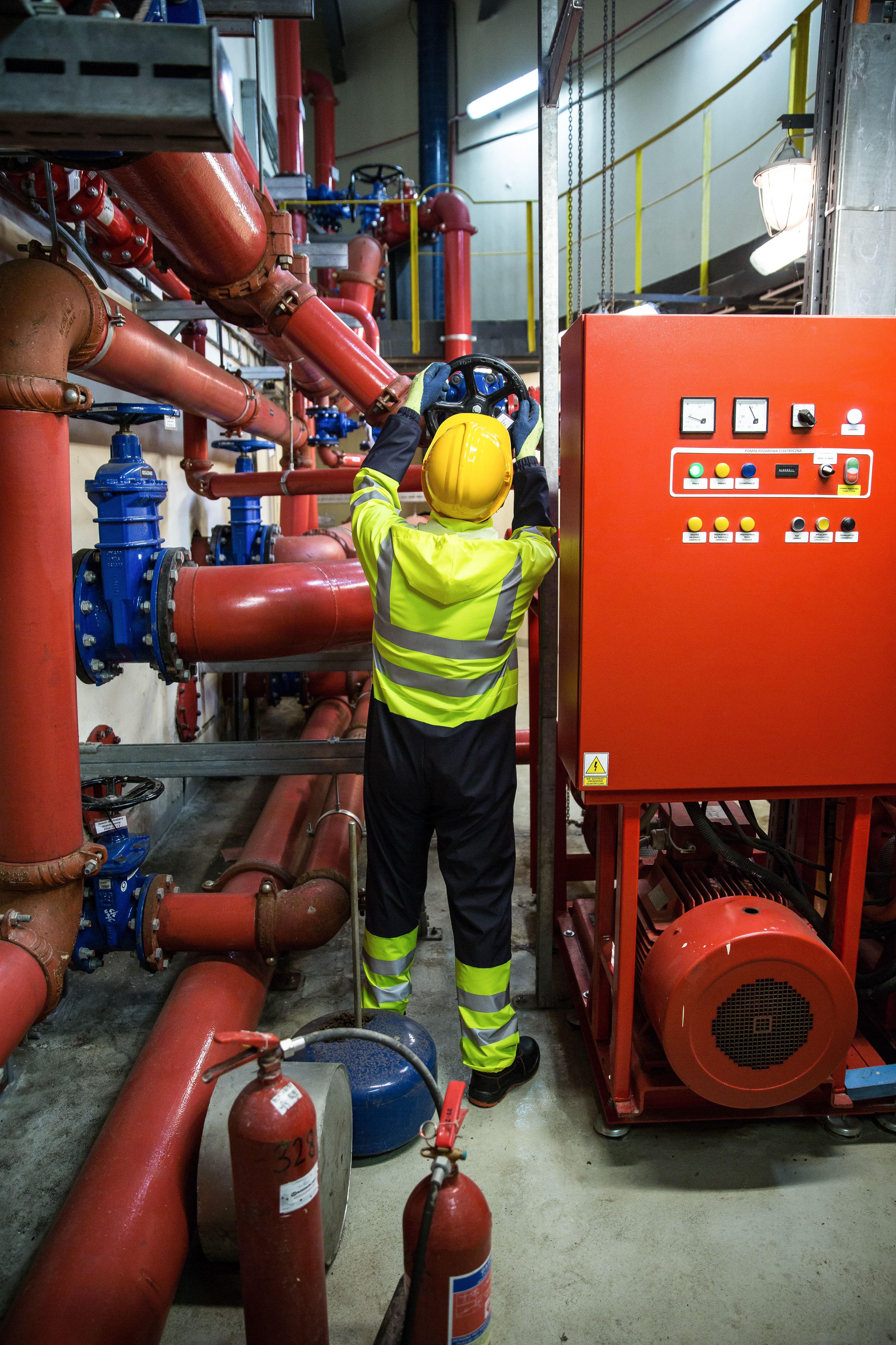 Fire pump room inspection by TPA engineer